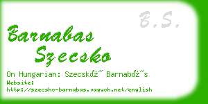 barnabas szecsko business card